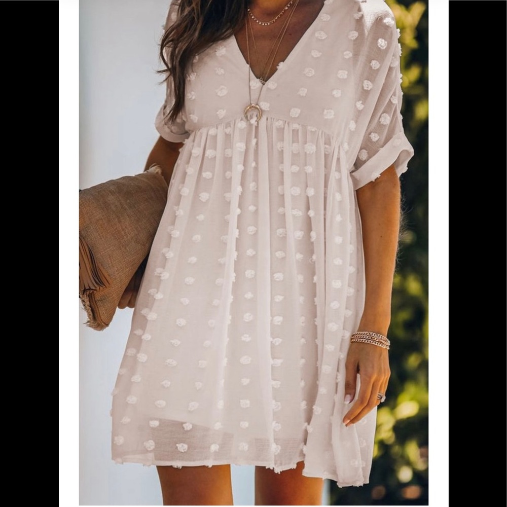 VICI Fever Pitch Pom Babydoll Tunic off-white/cream size L